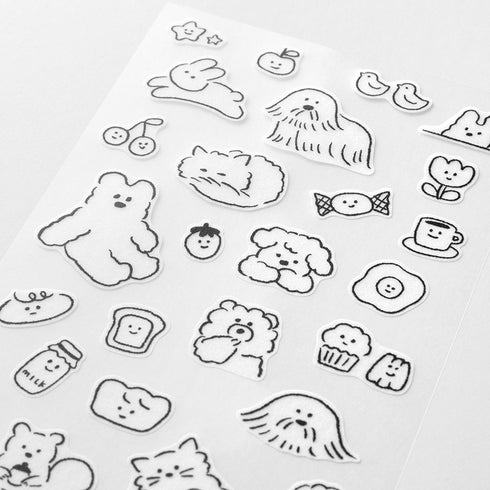 CUTE MOTIF Dog Puppy Squirrel Midori Seal Collection Two Sheets Planner Stickers Calendar Stickers Planning Stickers Rainbow Stickers | 2644