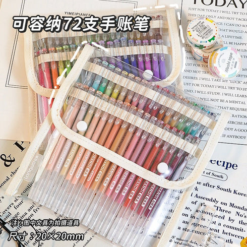 WHITE High Gloss Languo Color Gel 6 Pen Set 0.6mm Anime Pen Manga Pen Black Out Planning Pen Set Fine Point Set | 6 Pens