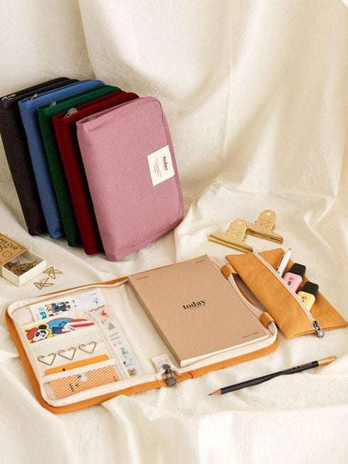 BLACK B6 FUNNYMADE Brand Canvas Zipper Cover & Undated Planner B6 Zip Canvas Cover B6 Cover B6 Undated Planner | Various Colors