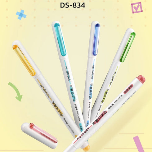 Dianshi NO SMEAR OCEAN Color Highlighter Set Refillable Highlighter Set Eco-Conscious Seven Series 4 Pen Set | Ds-834