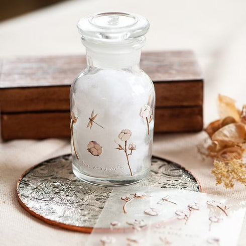 MU Lifestyle Pop-Up 3D Embossed Stickers Cotton Buds Cotton Sprig Cotton Blossom Cotton Foliage 3D Stickers Applique Stickers | 03