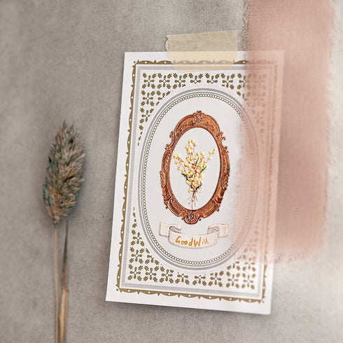 MU Lifestyle Pop-Up 3D Embossed Stickers Picture Frames Gold Foil Frame Victorian Frame Gothic Frame 3D Stickers Applique Stickers | 04