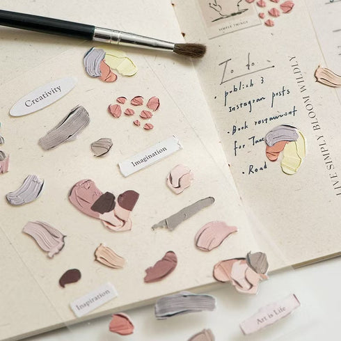 MU Lifestyle Pop-Up 3D Embossed Stickers Artists Paints Paint Stroke Artistic Embellishment Acrylic Paint 3D Stickers Applique Stickers | 05