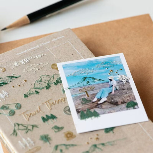 MU Lifestyle Pop-Up 3D Embossed Stickers Travel Therapy Mountains Binoculars Map Boots Compass Bonfire 3D Stickers Applique Stickers | 08