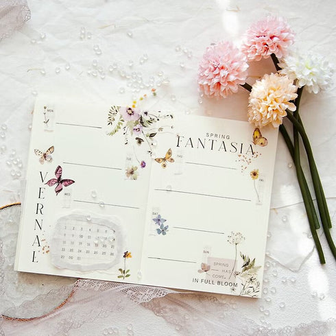 MU Lifestyle Print-On Stickers Fantasia Butterflies Garden Flowers Vernal Cosmos Rub-On Stickers Transfer Stickers Translucent Sticker | 240