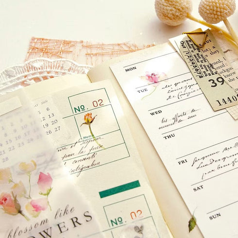 MU Lifestyle Print-On Stickers Pink Flowers Pink Rose Pink Bouquet Rub-On Stickers Transfer Stickers Translucent Sticker | 243