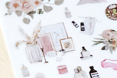 MU Lifestyle Print-On Stickers Self-Care Clothing Shopping Reading Relaxation Rub-On Stickers Transfer Stickers Translucent Sticker | 244