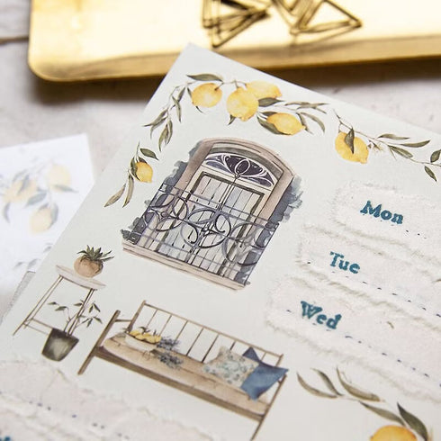 MU Lifestyle Print-On Stickers Vintage Home Vintage Doors Lenom Trees Tuscany Rub-On Stickers Transfer Stickers Translucent Sticker | 245