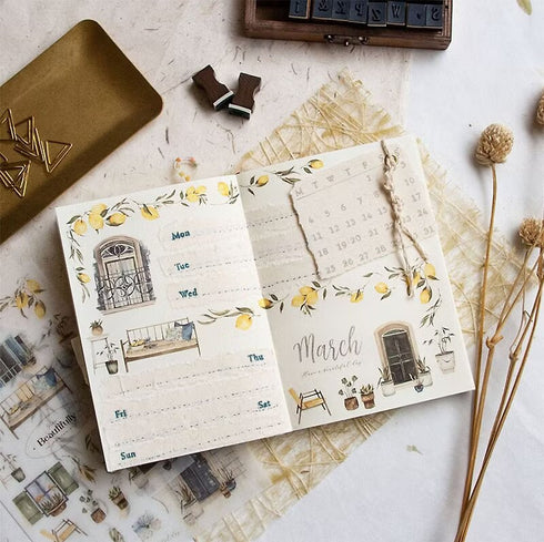 MU Lifestyle Print-On Stickers Vintage Home Vintage Doors Lenom Trees Tuscany Rub-On Stickers Transfer Stickers Translucent Sticker | 245