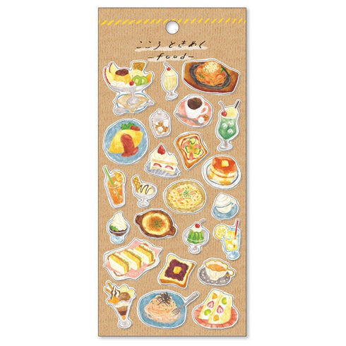 Mind Wave Food Collection Sticker TREATS Sticker Pancakes Omelette Eclairs Toast Coffee Parfailt Clear Stickers Seals Bujo Sticker | 81800