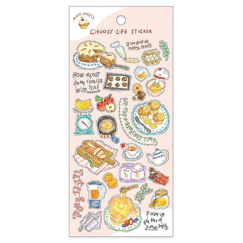 Mind Wave CHOOSY LIFE BAKE Bread Stickers Italian Baguette Croissant Pretzel Flour Milk Biscuits Clear Stickers Seals Bujo Sticker | 81839
