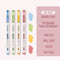 Dianshi NO SMEAR MORANDI Color Highlighter Set Refillable Highlighter Set Eco-Conscious Seven Series 4 Pen Set | Ds-834