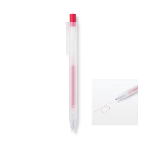RED MUJI Japan Knock Gel Ink Retractable Type Ballpoint Pen 0.3mm Muji Gel Pen Smooth Gel Pen Artist Pen Anime Pen Fine Line | 0.3mm