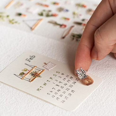 MU Lifestyle Pop-Up 3D Embossed Stickers Gardening Houseplants Cactus Ivy Plant Rack Plant Shelf 3D Stickers Applique Stickers | 01