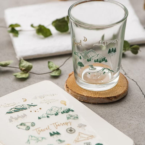 MU Lifestyle Pop-Up 3D Embossed Stickers Travel Therapy Mountains Binoculars Map Boots Compass Bonfire 3D Stickers Applique Stickers | 08