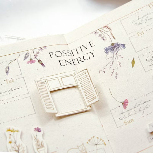 MU Lifestyle Print-On Stickers Positive Energy Clover Pink Flowers Chrysanthemum Rub-On Stickers Transfer Stickers Translucent Sticker | 241