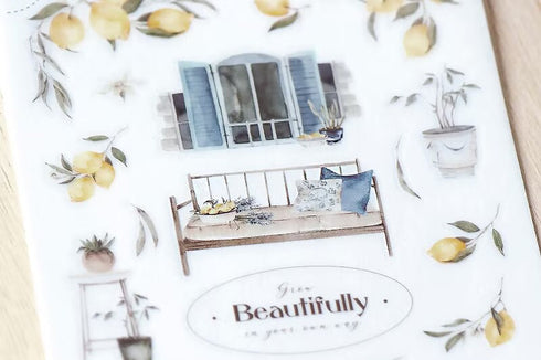 MU Lifestyle Print-On Stickers Vintage Home Vintage Doors Lenom Trees Tuscany Rub-On Stickers Transfer Stickers Translucent Sticker | 245