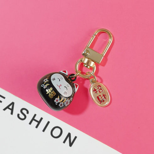 JAPANESE OMAMORI GOLD Cat Kitty Planner Charm Good Luck Bell Good Luck Charm Water Tone Bell | 2 X .080 Inches