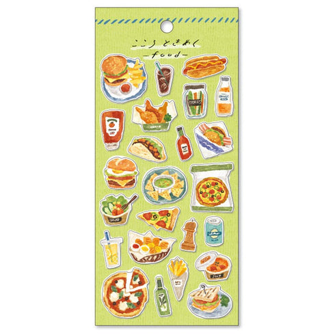 Mind Wave Food Collection Sticker AMERICANA Sticker Pizza Burgers Tacos Nachos Beer Hot Dogs Clear Stickers Seals Bujo Sticker | 81801