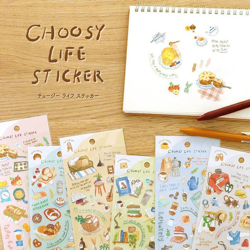 Mind Wave CHOOSY LIFE Make SWEETS Stickers Carrot Cake Eggs Apple Muffins Tea Baking Clear Stickers Seals Bujo Sticker | 81838