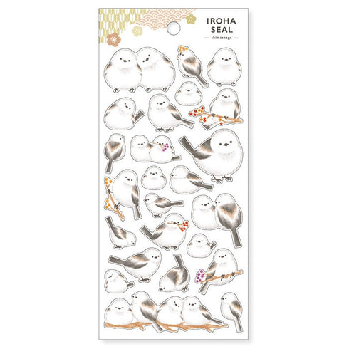 Mind Wave IROHA WHITE-TAILED Tit Stickers Bird Birdies Whit-Tailed Nature Wildlife Clear Stickers Seals Bujo Sticker | 81871