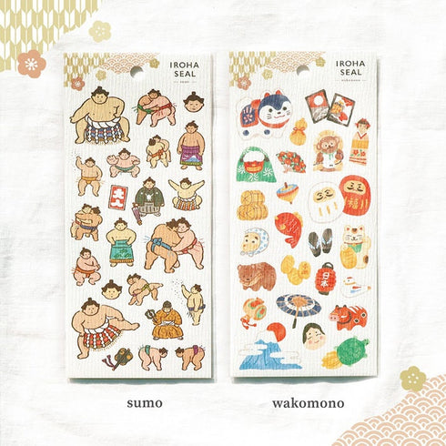 Mind Wave IROHA JAPAN CULTURE Stickers Lucky Cat Turtle Bank Mt. Fuji Parasol Clear Stickers Seals Bujo Sticker | 81869