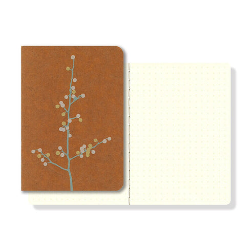 Yamamoto BRANCH FLOWERS Ro-Biki Notebook Shapes Series 5mm Dot Grid Series 3.5" x 4.9" | GA093