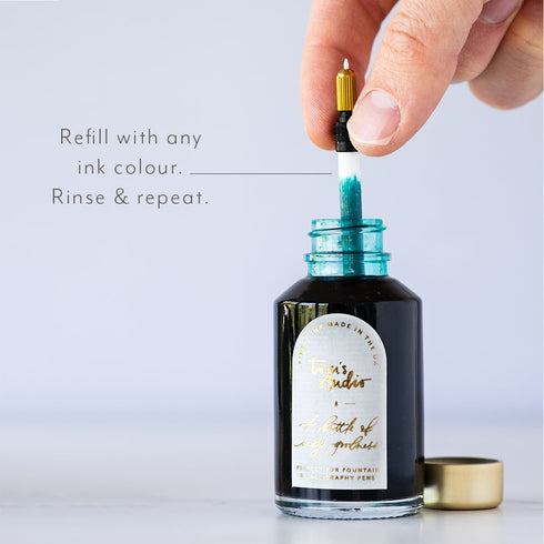 LUMOS MINI Refillable Fineliner & Brush Pen Anodized Aluminum Fill With Your Ink Refillable 11 Tip Sizes 0.1mm To Brush Eco-Friendly