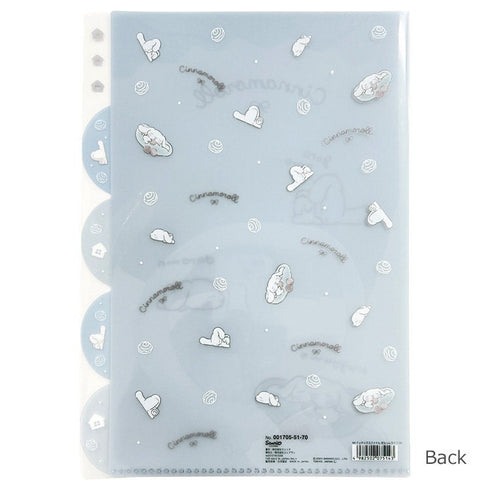 KUROMI MPLAN & Sanrio Collab Lazy Life A4 5 Pocket Index Clear Folder Pocket Folder Paper File Folder Plastic Folder | H310 X W220