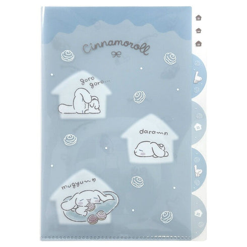 CINNAMOROLL MPLAN & Sanrio Collab Lazy Life A4 5 Pocket Index Clear Folder Pocket Folder Paper File Folder Plastic Folder | H310 X W220