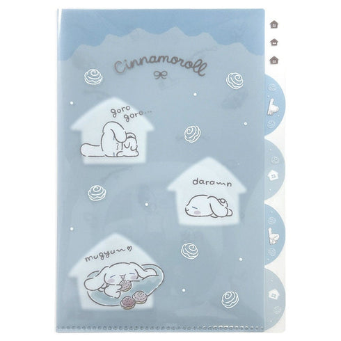 KUROMI MPLAN & Sanrio Collab Lazy Life A4 5 Pocket Index Clear Folder Pocket Folder Paper File Folder Plastic Folder | H310 X W220