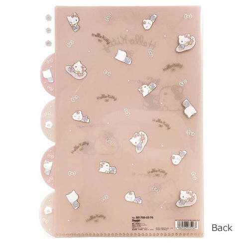 KUROMI MPLAN & Sanrio Collab Lazy Life A4 5 Pocket Index Clear Folder Pocket Folder Paper File Folder Plastic Folder | H310 X W220
