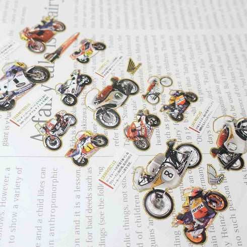 HONDA ROAD RACERS Kamio Japan Stickers Adult Visual Dictionary Racing Motorcycle Racing Motorbike Honda Racing Gold Foil Stickers | 211426