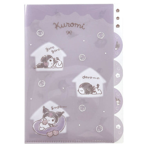 HELLO KITTY MPLAN & Sanrio Collab Lazy Life A4 5 Pocket Index Clear Folder Pocket Folder Paper File Folder Plastic Folder | H310 X W220