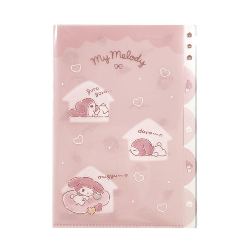 CINNAMOROLL MPLAN & Sanrio Collab Lazy Life A4 5 Pocket Index Clear Folder Pocket Folder Paper File Folder Plastic Folder | H310 X W220
