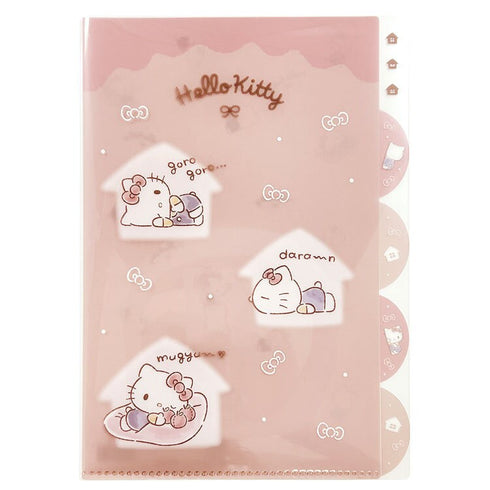 CINNAMOROLL MPLAN & Sanrio Collab Lazy Life A4 5 Pocket Index Clear Folder Pocket Folder Paper File Folder Plastic Folder | H310 X W220