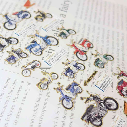 HONDA SUPER CUB Kamio Japan Stickers Adult Visual Dictionary Motorcycle Motorbike Honda Motorcycle Gold Foil Stickers | 211423