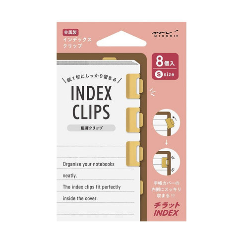 ORANGE Midori Chiratto Metal Index Tabs Index Clips COPPER Rose Gold Index Clip Tab Index Clip | 43431