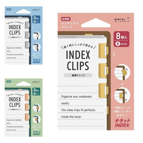 SILVER Midori SMALL Chiratto Metal Index Tabs Index Clips Stainless Steel Index Clip Tab Index Clip | 43430