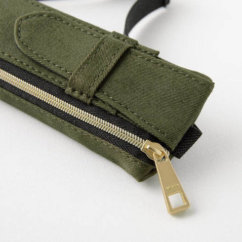 OLIVE KHAKI Midori Book Band Pen Case B6 - A5 Midori Pen Case Olive Midori Pen Case Canvas Pen Case Adjustable Midori Adjustable Pencil Case