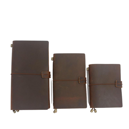 Vintage Travel Notebook Handmade Journal Genuine Leather Cowhide Diary
