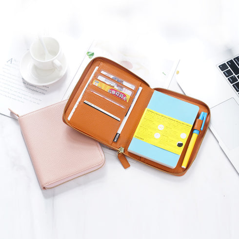 Moterm A6 Genuine Leather A6 Zippered Cover with Back Pocket Planner Cover Techo Cover Midori Cover