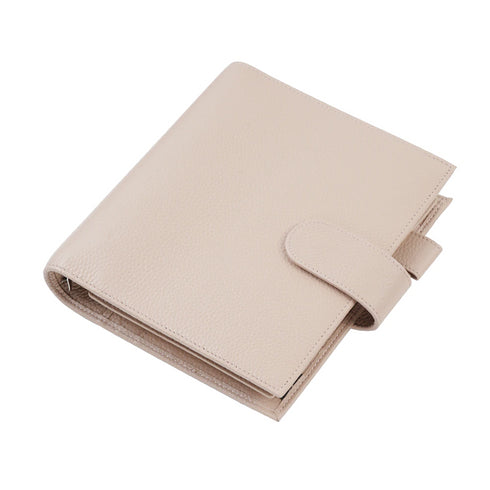 Moterm Luxe Personal Wide Litchi Grain Leather Planner 30 MM Silver Rings Notebook Organizer Agenda LARGE BACK POCKET