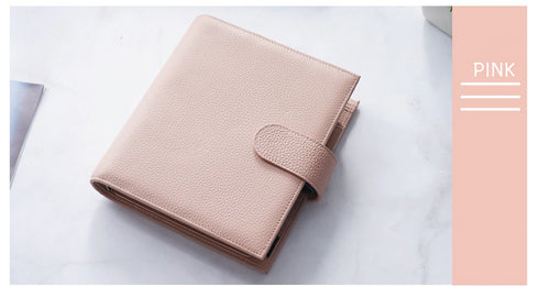 Moterm Luxe Personal Wide Litchi Grain Leather Planner 30 MM Silver Rings Notebook Organizer Agenda LARGE BACK POCKET