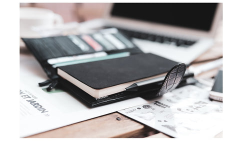 Moterm CROC WEEKS Leather Cover | Back Pocket and Double Clasps Notebook Diary Journal Planner Weeks Cover