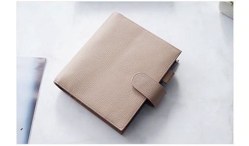 Moterm Luxe Personal Wide Litchi Grain Leather Planner 30 MM Silver Rings Notebook Organizer Agenda LARGE BACK POCKET