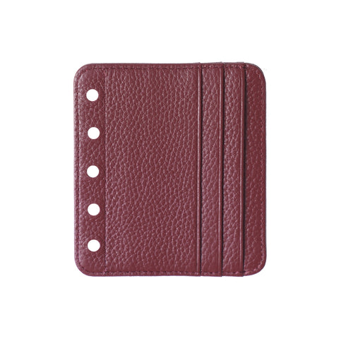Moterm Genuine Leather Card Holder Flyleaf for Ring Planner with 6 Card Slots And Middle Pocket ID Credit Card Bag Binder Accessory
