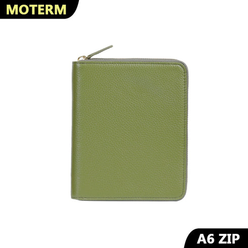 Moterm A6 Genuine Leather A6 Zippered Cover with Back Pocket Planner Cover Techo Cover Midori Cover