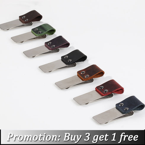 Moterm Metal Leather Pen holder Brass and Stainless steel Pencil clip for Genuine Leather notebook Journal diary