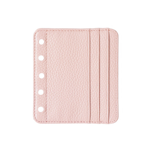 Moterm Genuine Leather Card Holder Flyleaf for Ring Planner with 6 Card Slots And Middle Pocket ID Credit Card Bag Binder Accessory